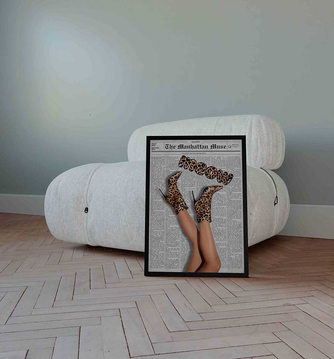 Luipaardprint laarzen Poster