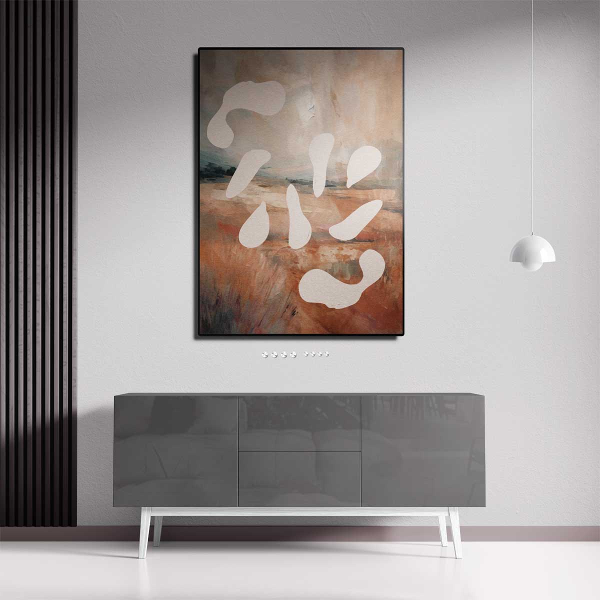 Abstract Landschap met Vormen Kunstwerk-canvas-dibond-plexiglas-wanddecoratie-WallArtistic