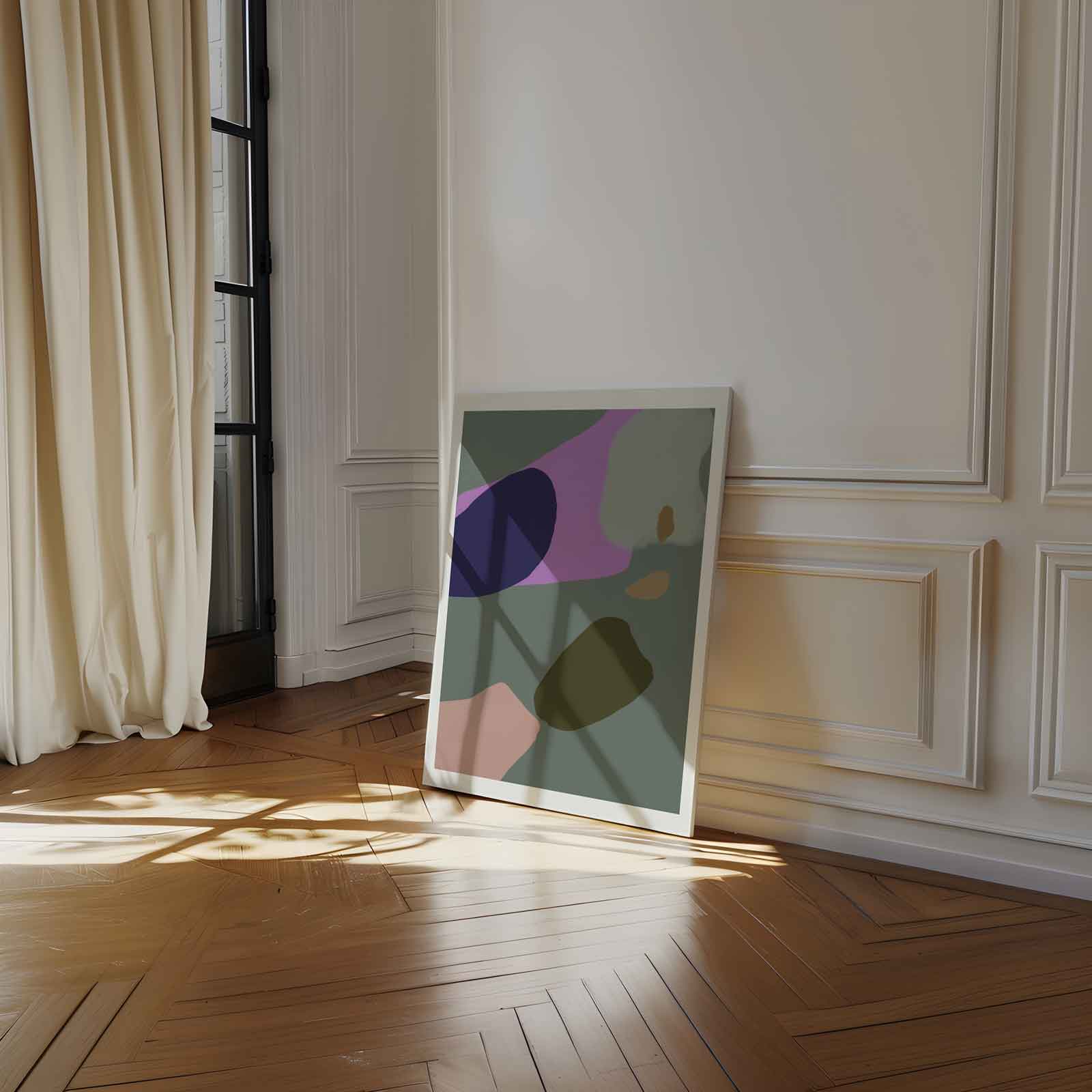Kleurrijke Abstracte Vormen Kunstwerk-canvas-dibond-plexiglas-wanddecoratie-WallArtistic