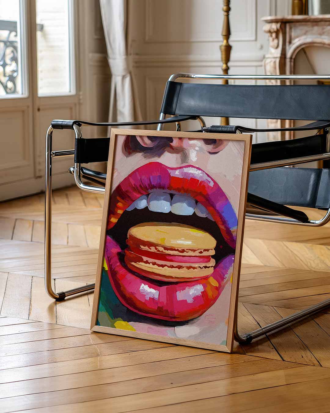 Kleurrijke Lippen Met Macaron Poster
