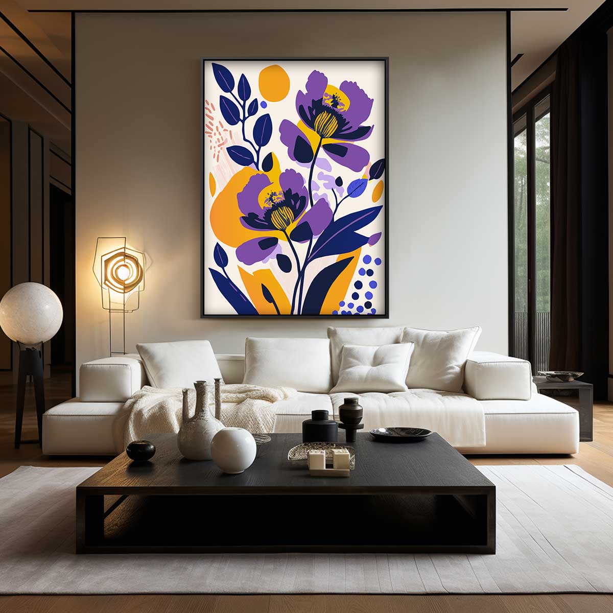 Vrolijke Bloemendans Kunstwerk-canvas-dibond-plexiglas-wanddecoratie-WallArtistic