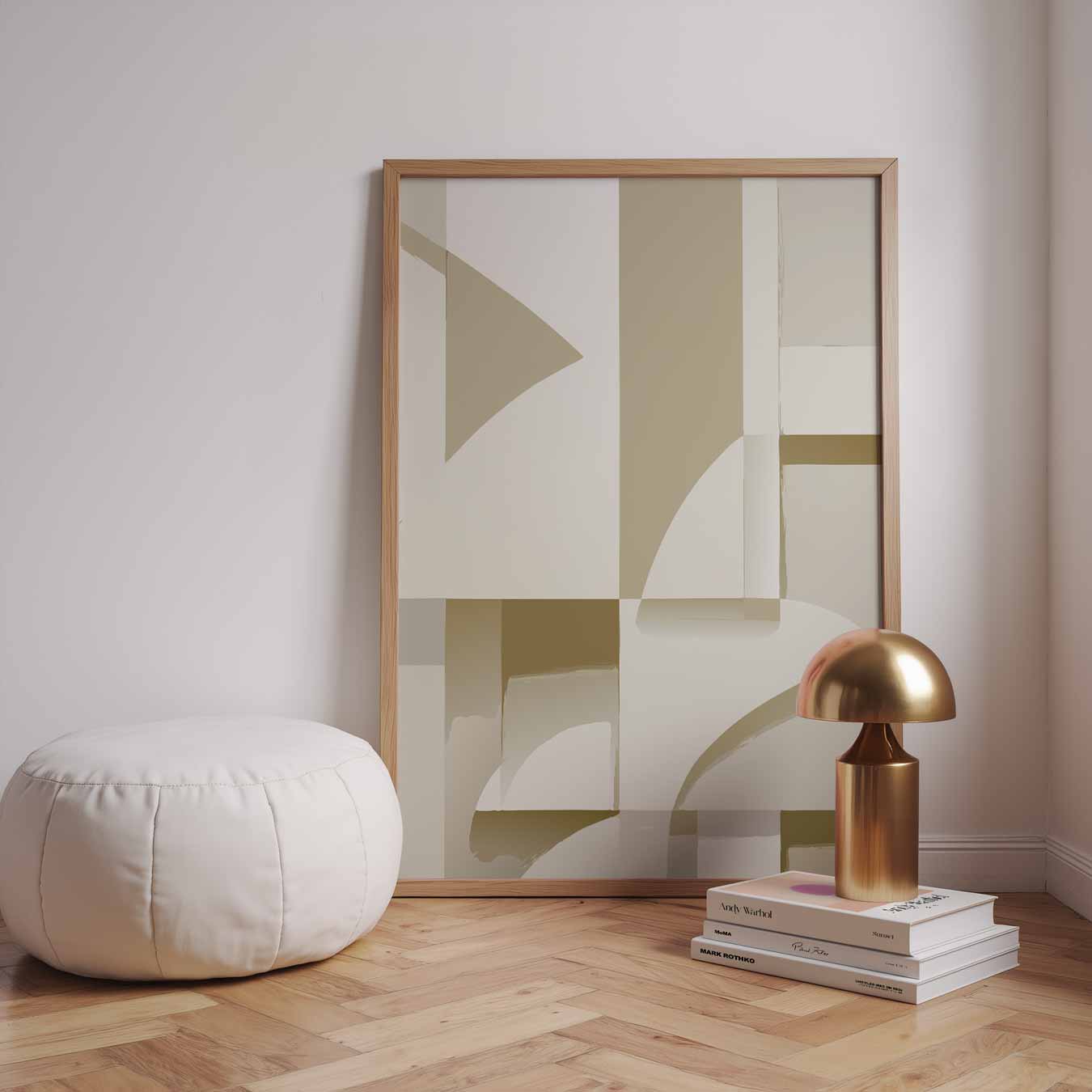Moderne Beige Abstracte Poster