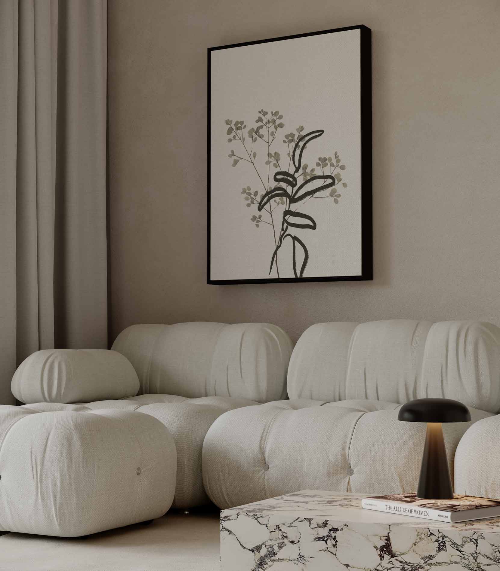 Minimalistische Botanische Illustratie Kunstwerk-canvas-dibond-plexiglas-wanddecoratie-WallArtistic