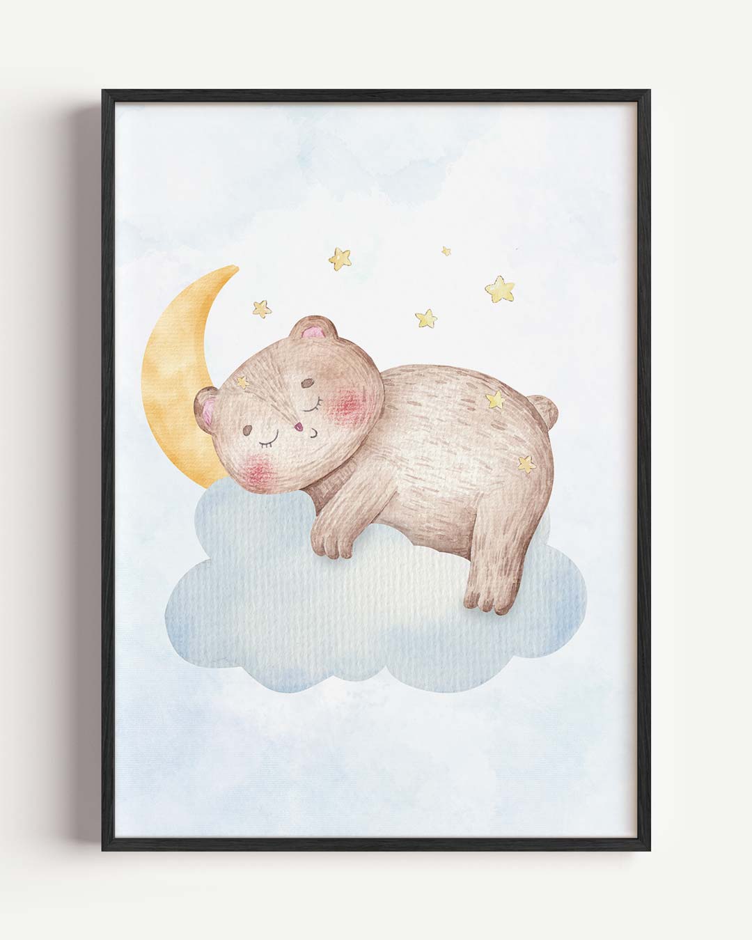 Slaapbeer met Maan Poster-WallArtistic