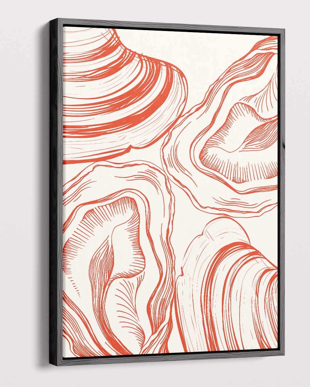 Organische Rood-Oranje Vormen Kunstwerk-canvas-dibond-plexiglas-wanddecoratie-WallArtistic