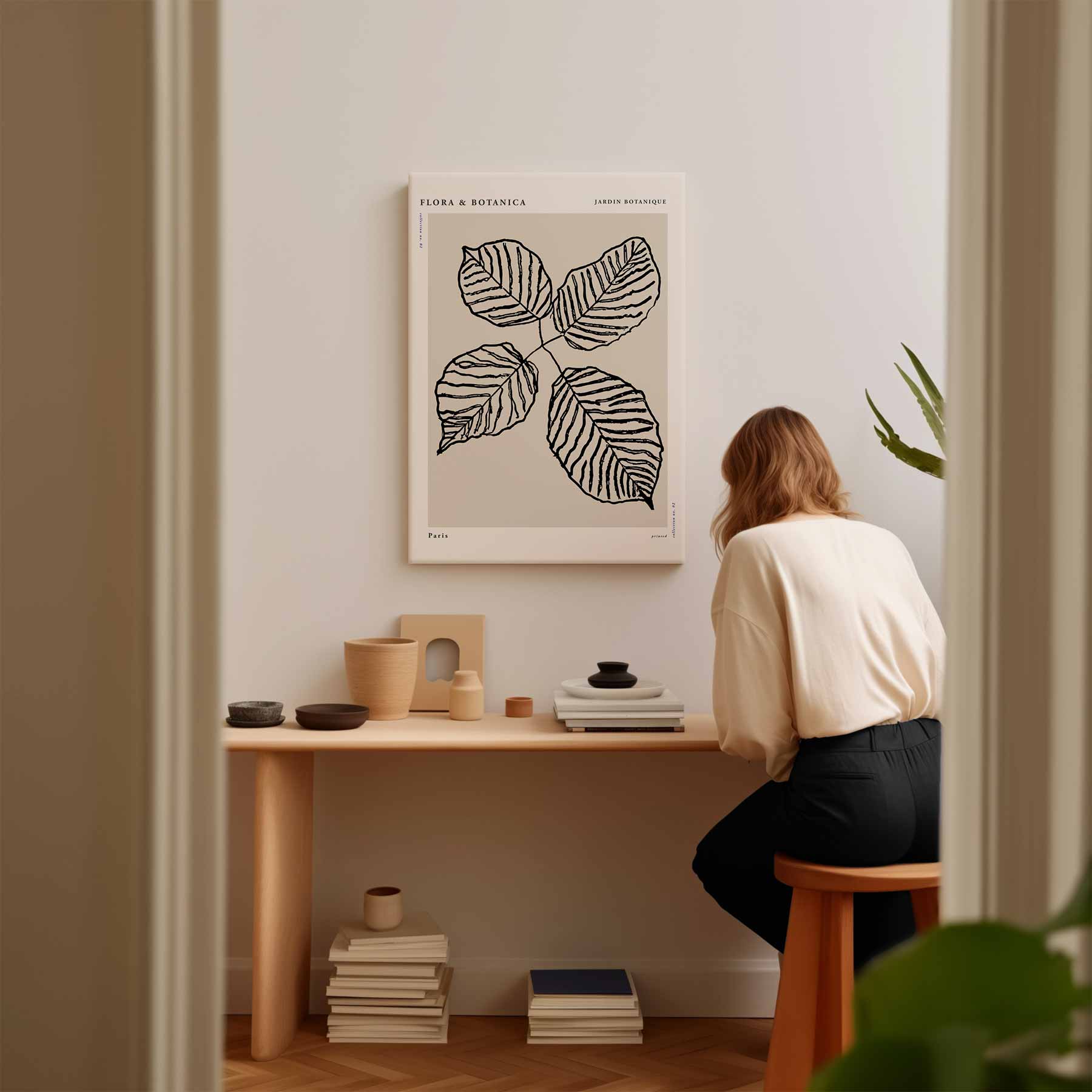 Botanische Bladkunstprint Kunstwerk-canvas-dibond-plexiglas-wanddecoratie-WallArtistic