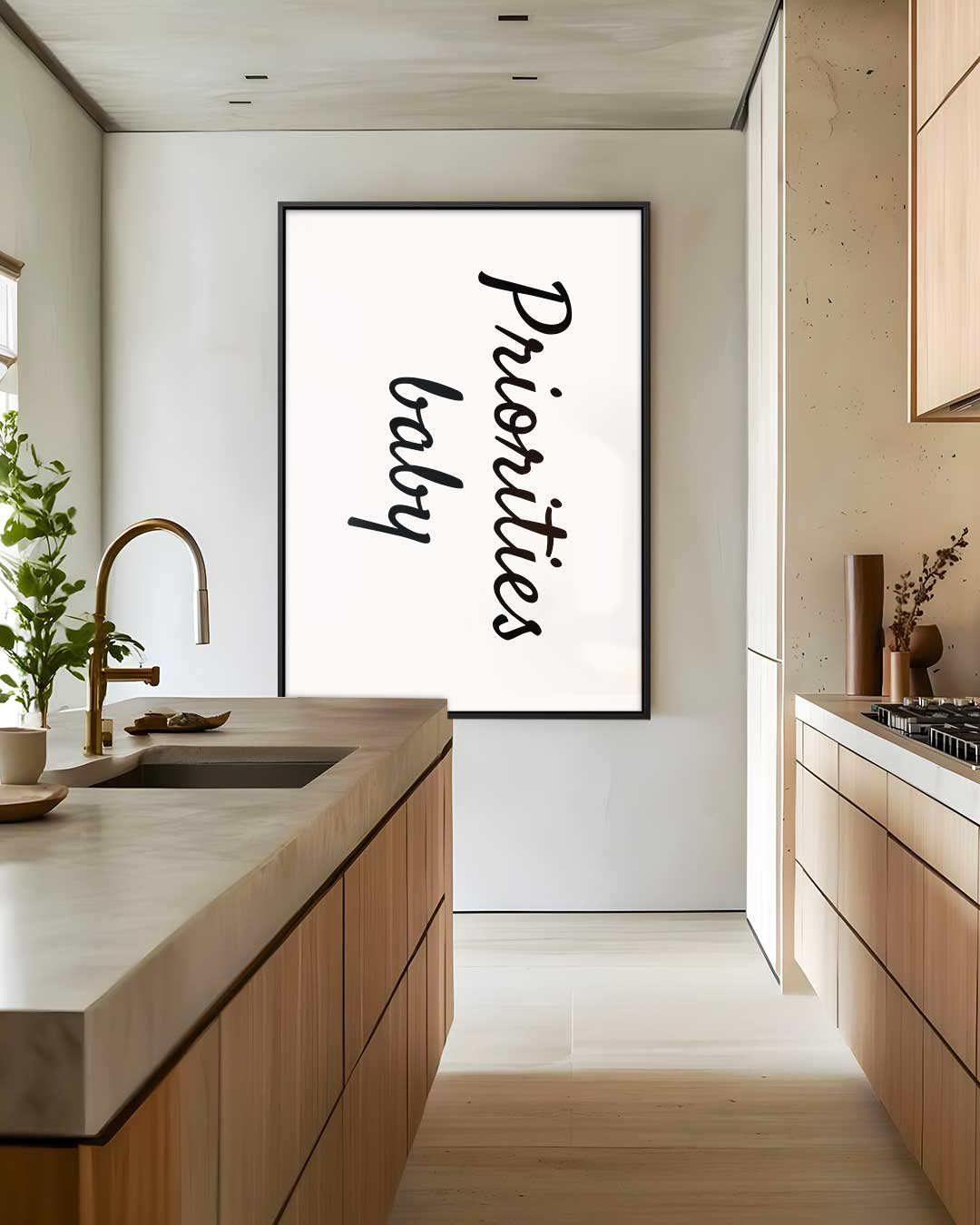 Priorities Baby Poster Kunstwerk-canvas-dibond-plexiglas-wanddecoratie-WallArtistic