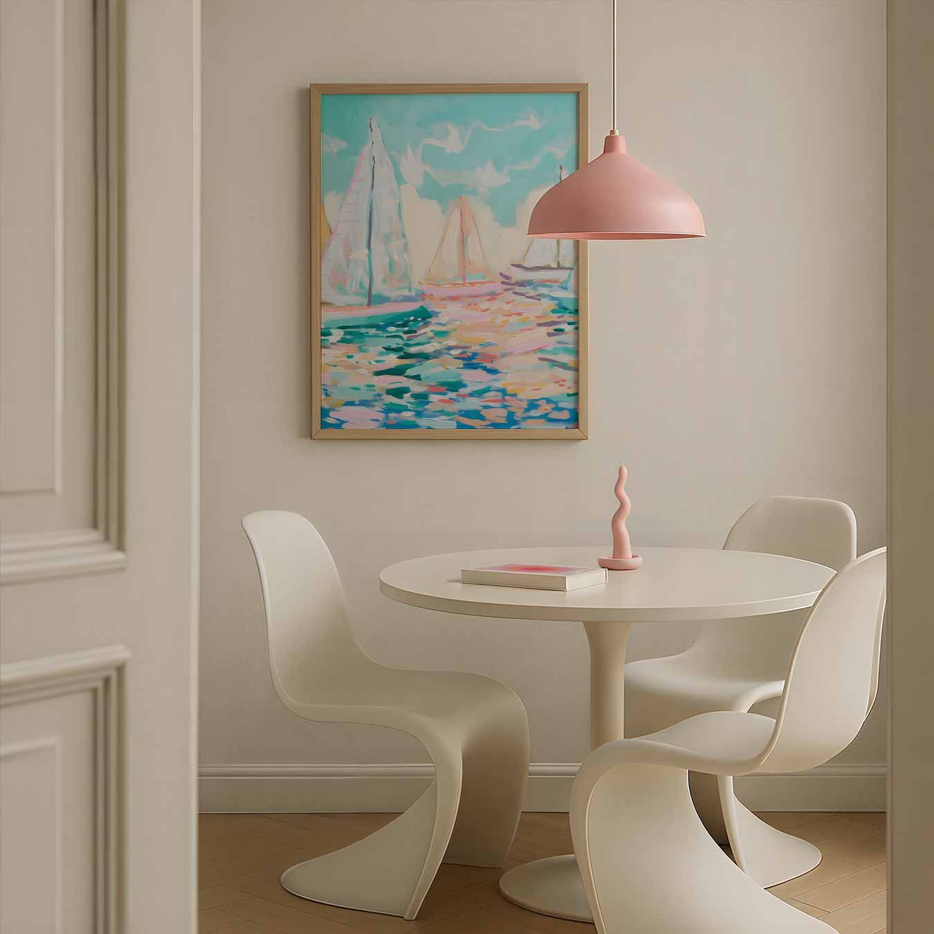 Zomerzeilingen op Blauwe Zee Poster-WallArtistic