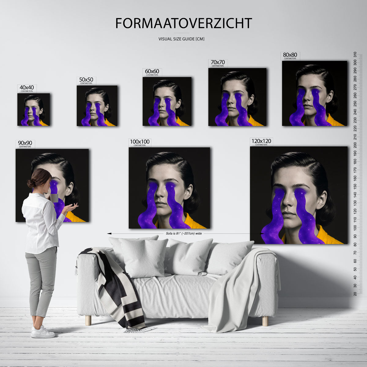 Vrouw met paarse tranen Poster