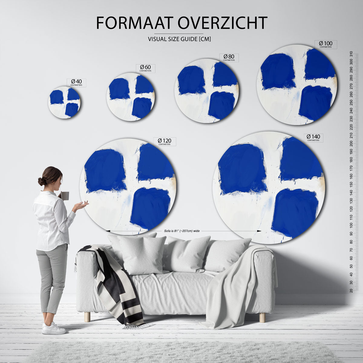 Blauwe vlakken Muurcirkel