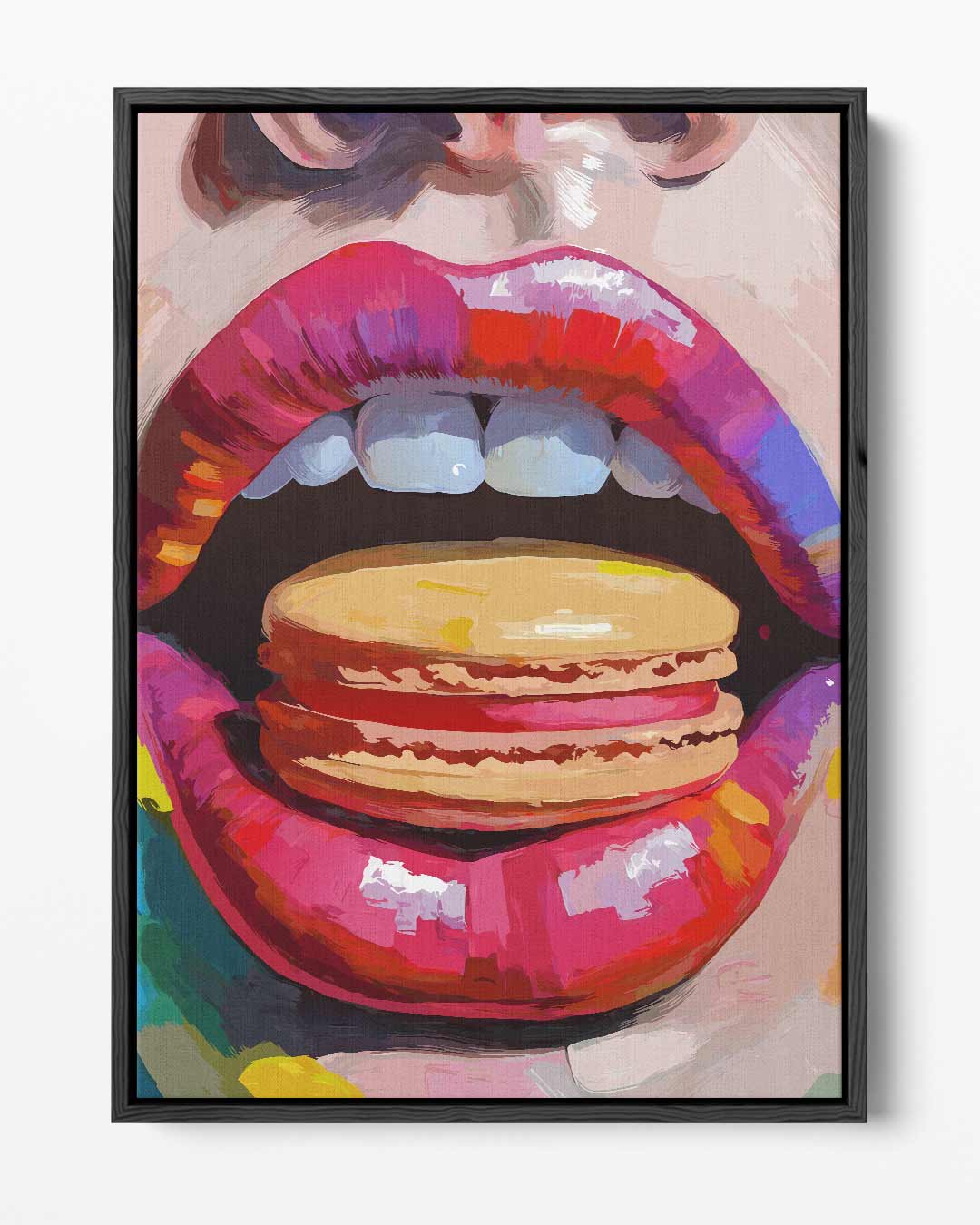 Kleurrijke Macaron Smaakexplosie Kunstwerk-canvas-dibond-plexiglas-wanddecoratie-WallArtistic