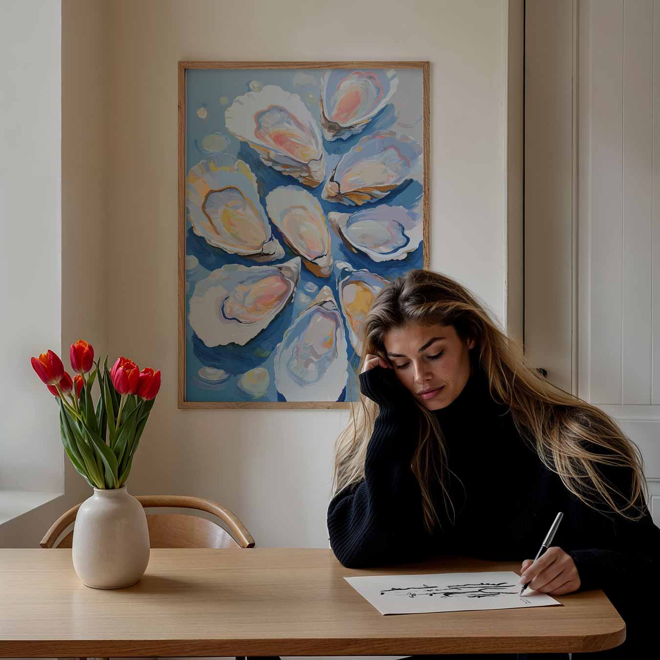 Oceanische Oester Droom Poster-WallArtistic