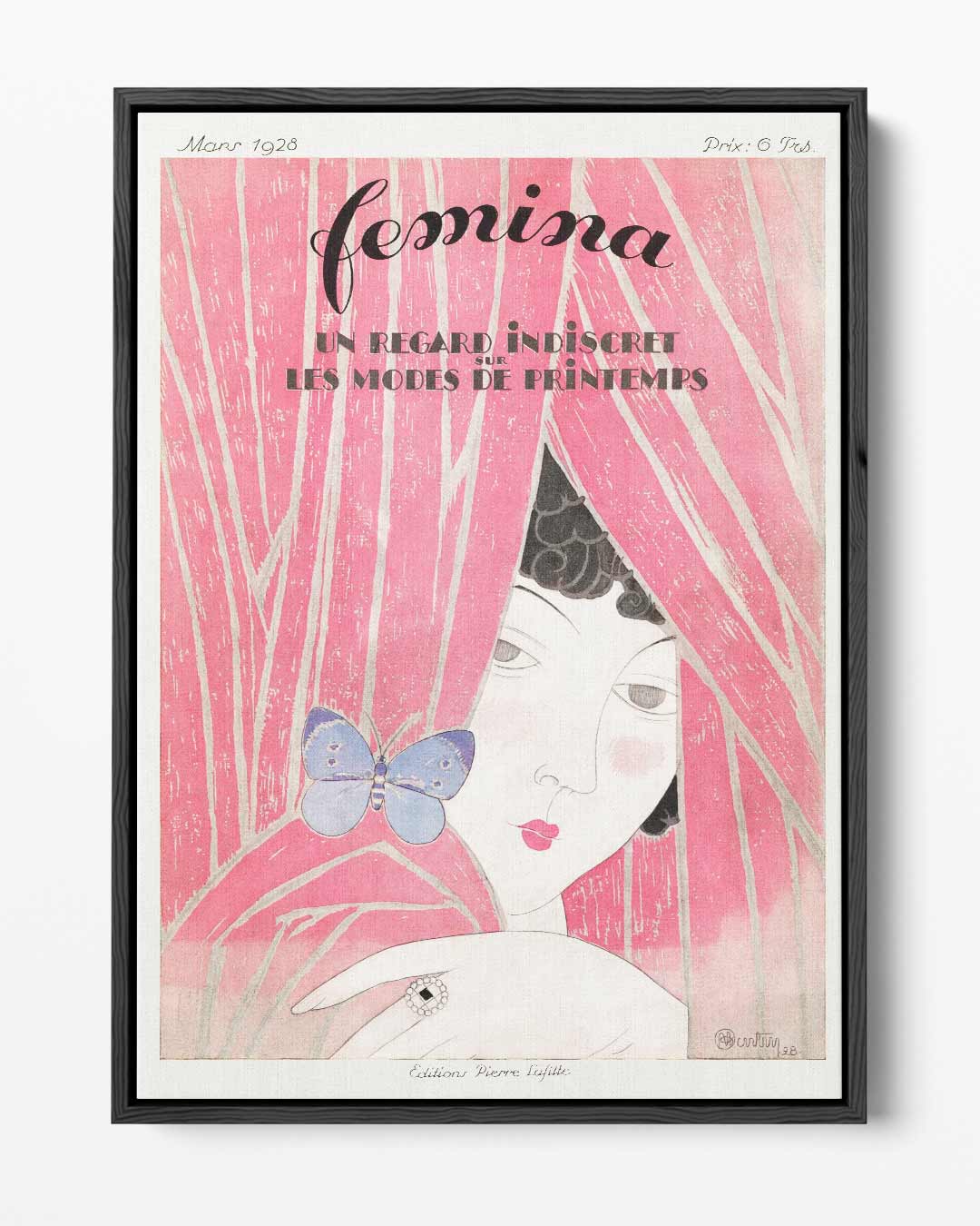 Vintage Femina Modeposter Kunstwerk-canvas-dibond-plexiglas-wanddecoratie-WallArtistic