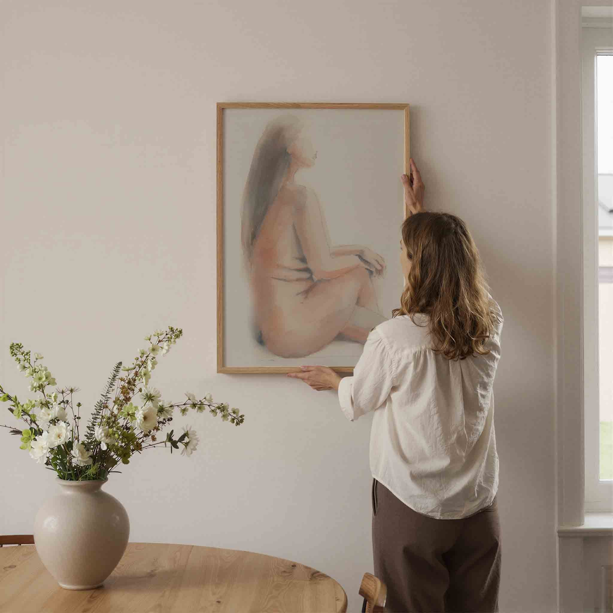 Zittende figuur Poster
