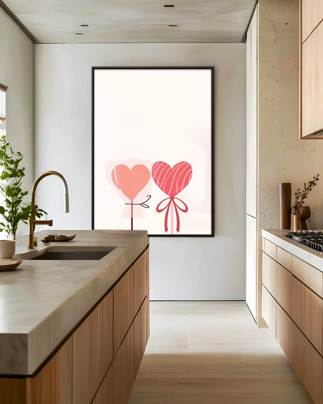 Hart Lollie Illustratie Kunstwerk-canvas-dibond-plexiglas-wanddecoratie-WallArtistic