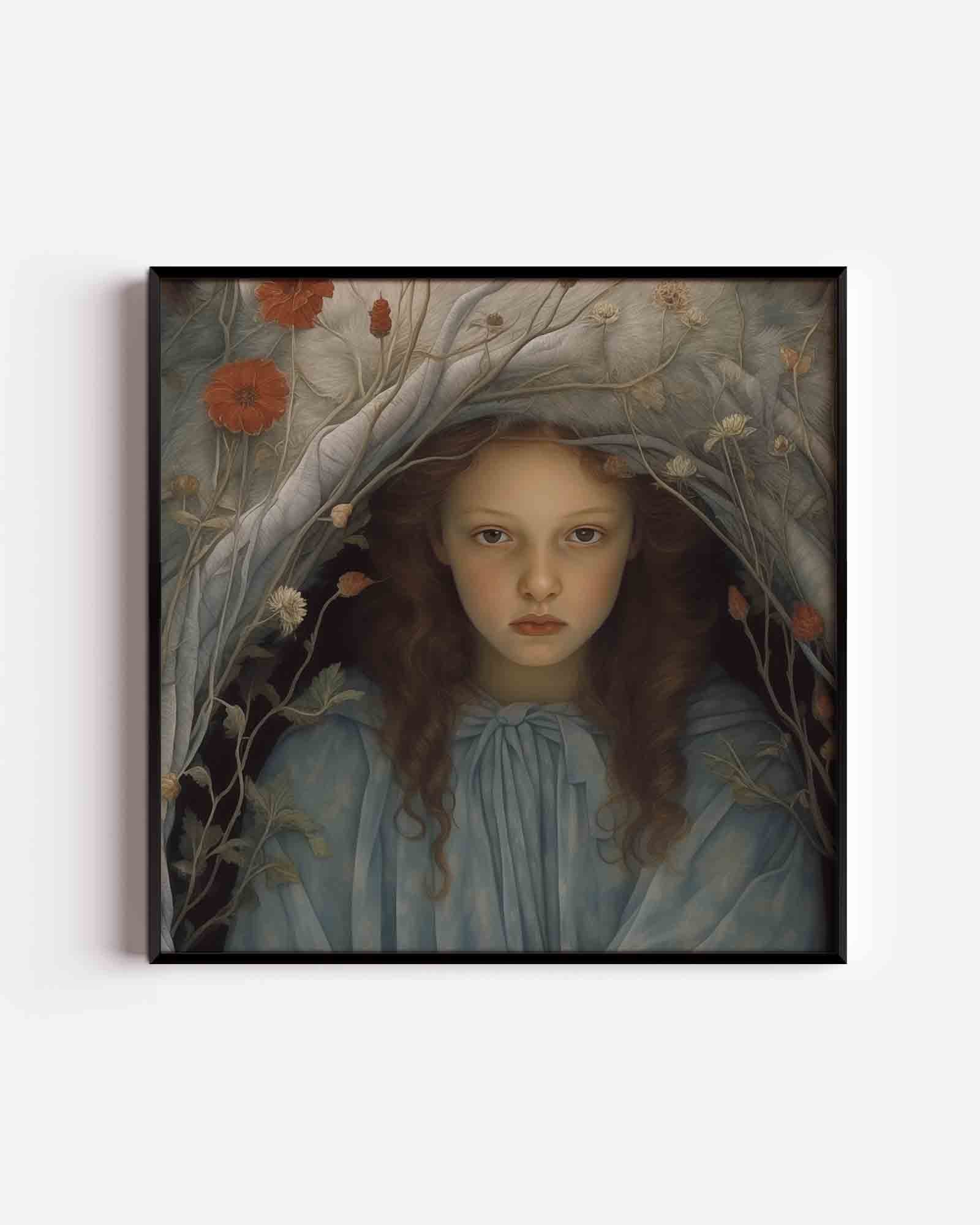 Meisje met bloemen Poster