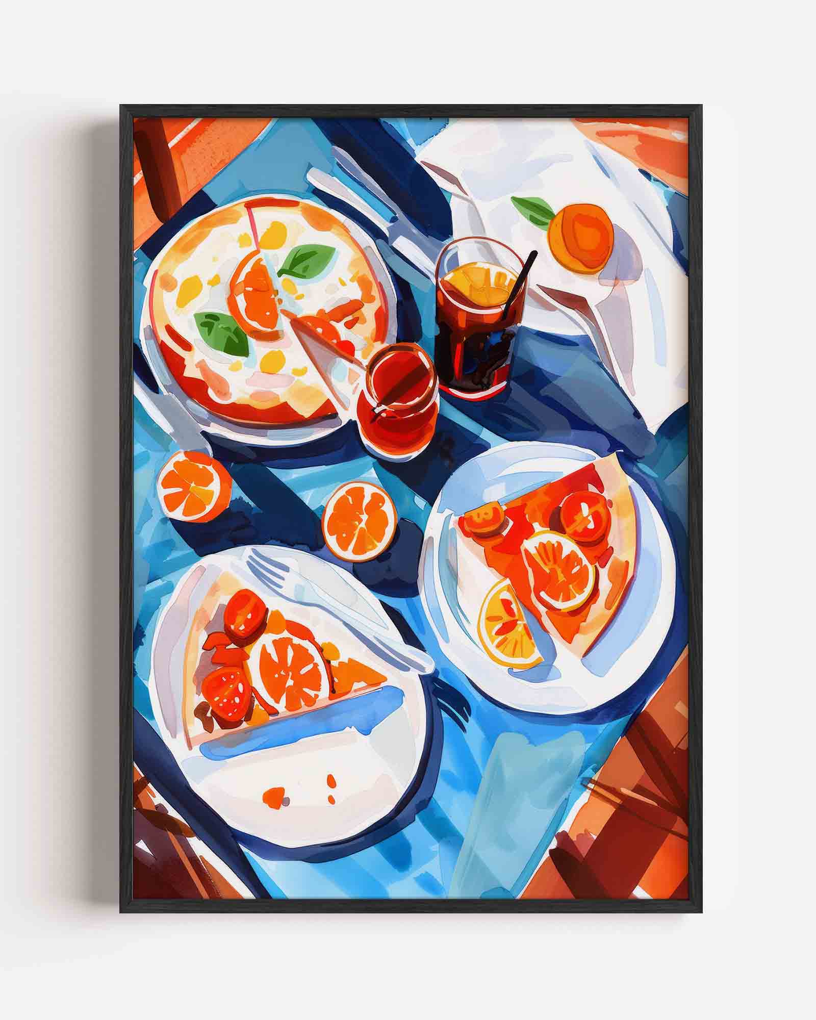 Pizza en drankjes Poster