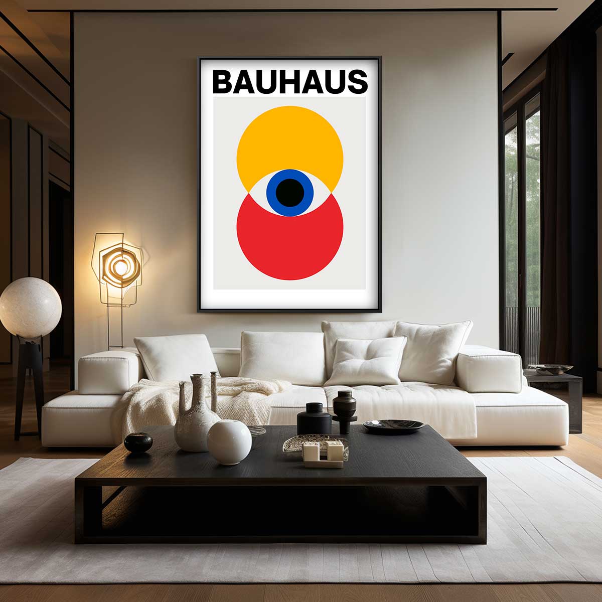 Bauhaus Cirkel Kunstwerk Kunstwerk-canvas-dibond-plexiglas-wanddecoratie-WallArtistic