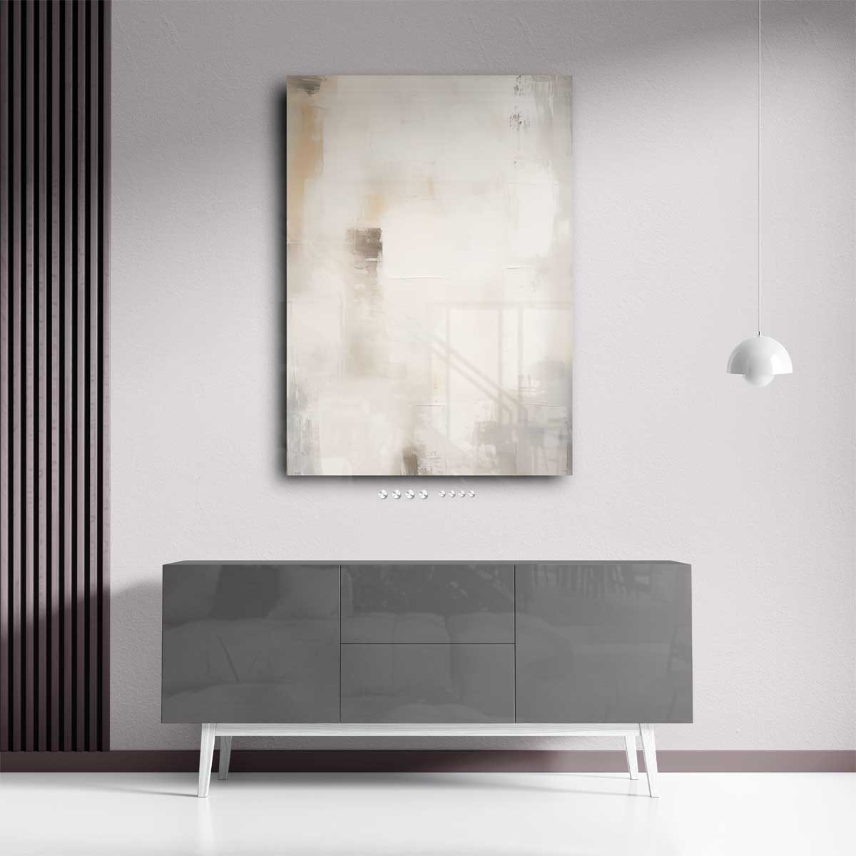 Subtiele Abstractie in Neutrale Tint Kunstwerk-canvas-dibond-plexiglas-wanddecoratie-WallArtistic