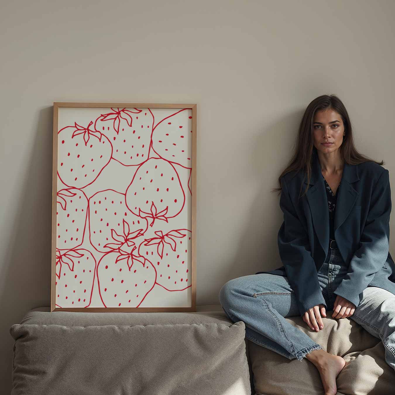 Frisse Aardbeientekening Poster-WallArtistic