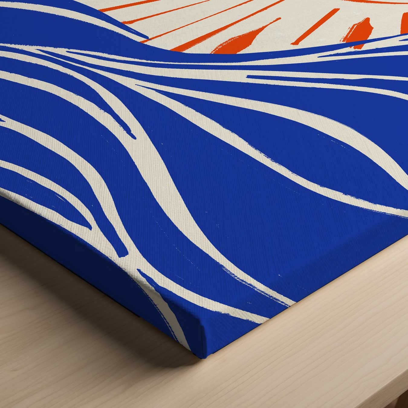Zon en Golven Abstract Kunstwerk-canvas-dibond-plexiglas-wanddecoratie-WallArtistic