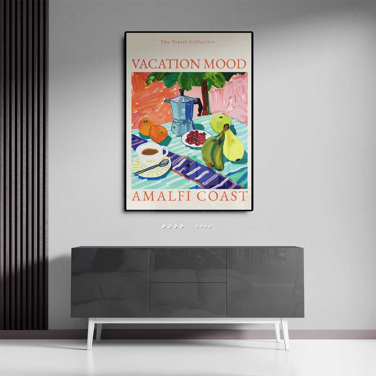Vakantiestemming aan de Amalfikust Kunstwerk-canvas-dibond-plexiglas-wanddecoratie-WallArtistic
