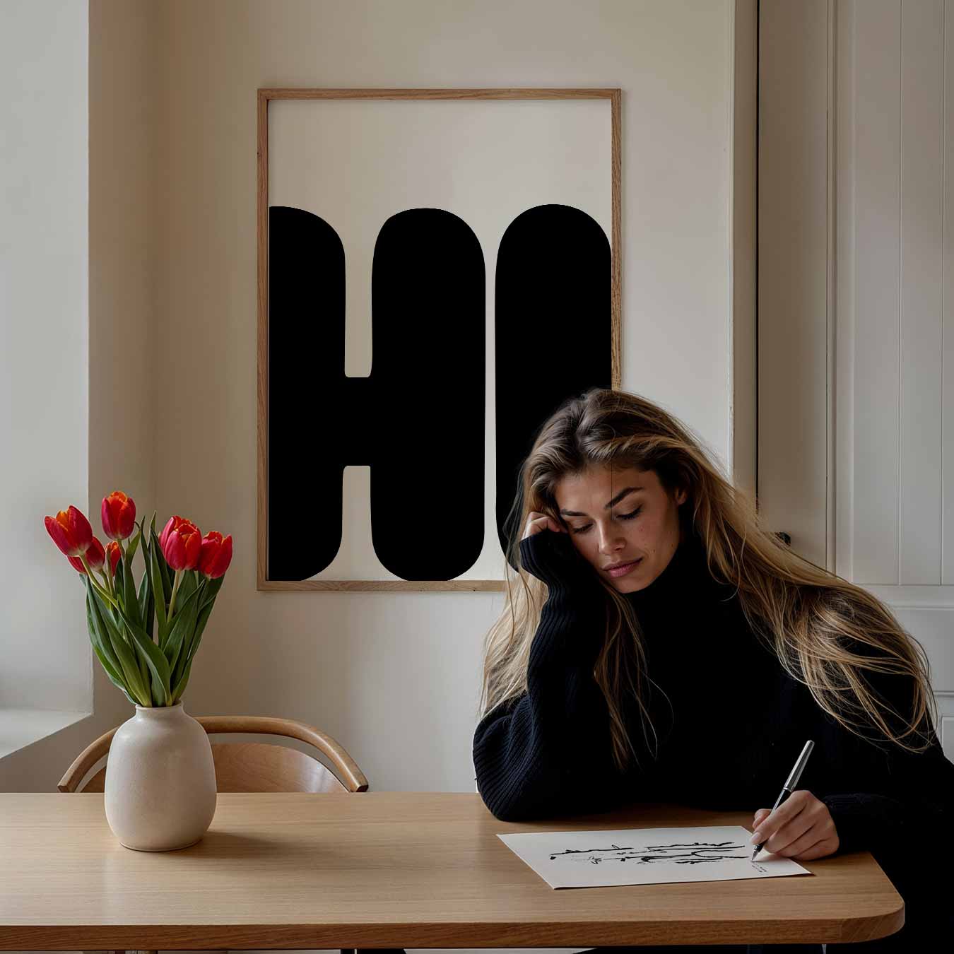 Zwart-Wit Minimalistische Typografie Poster-WallArtistic