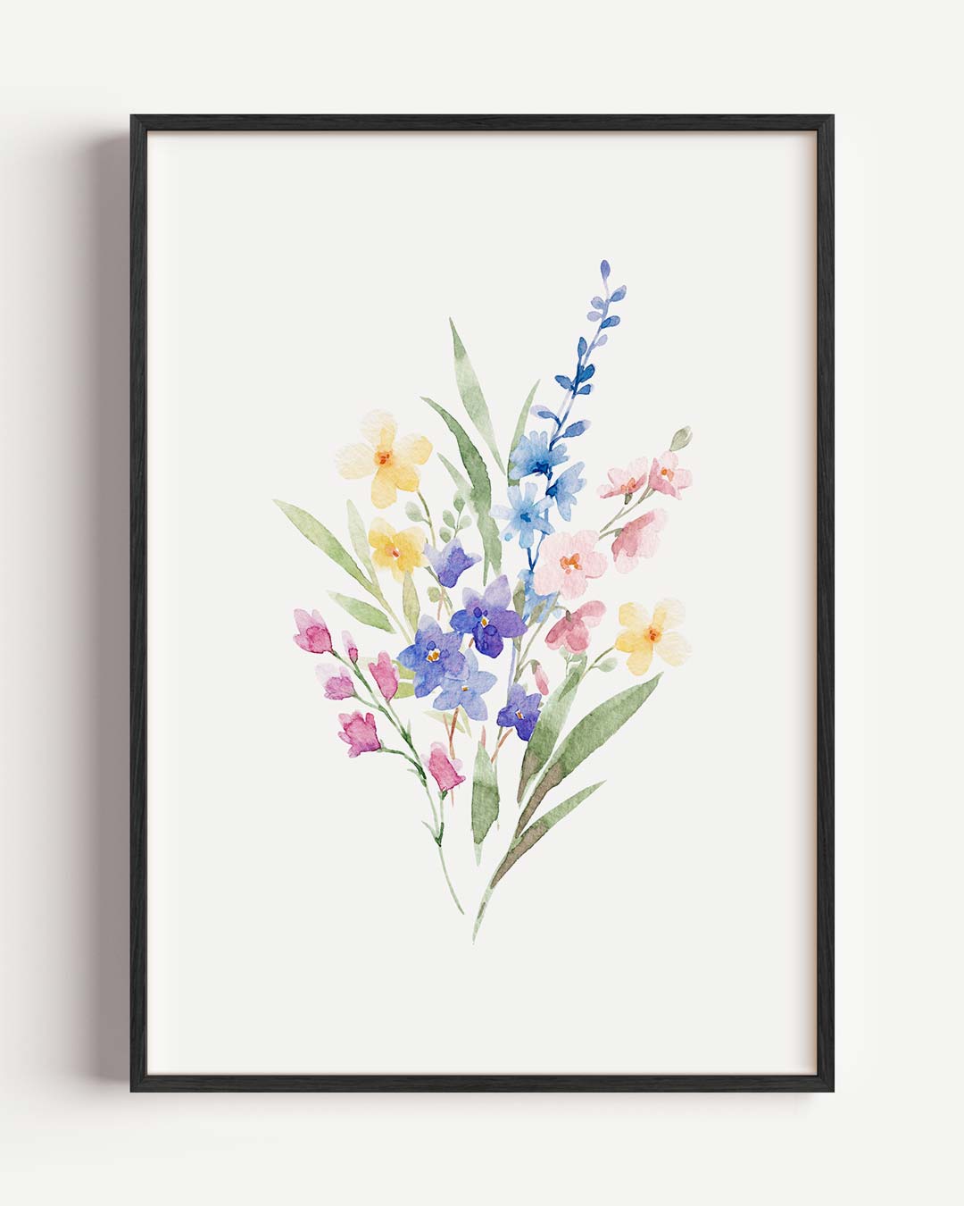 Bloemenpracht Waterverfschilderij Poster-WallArtistic