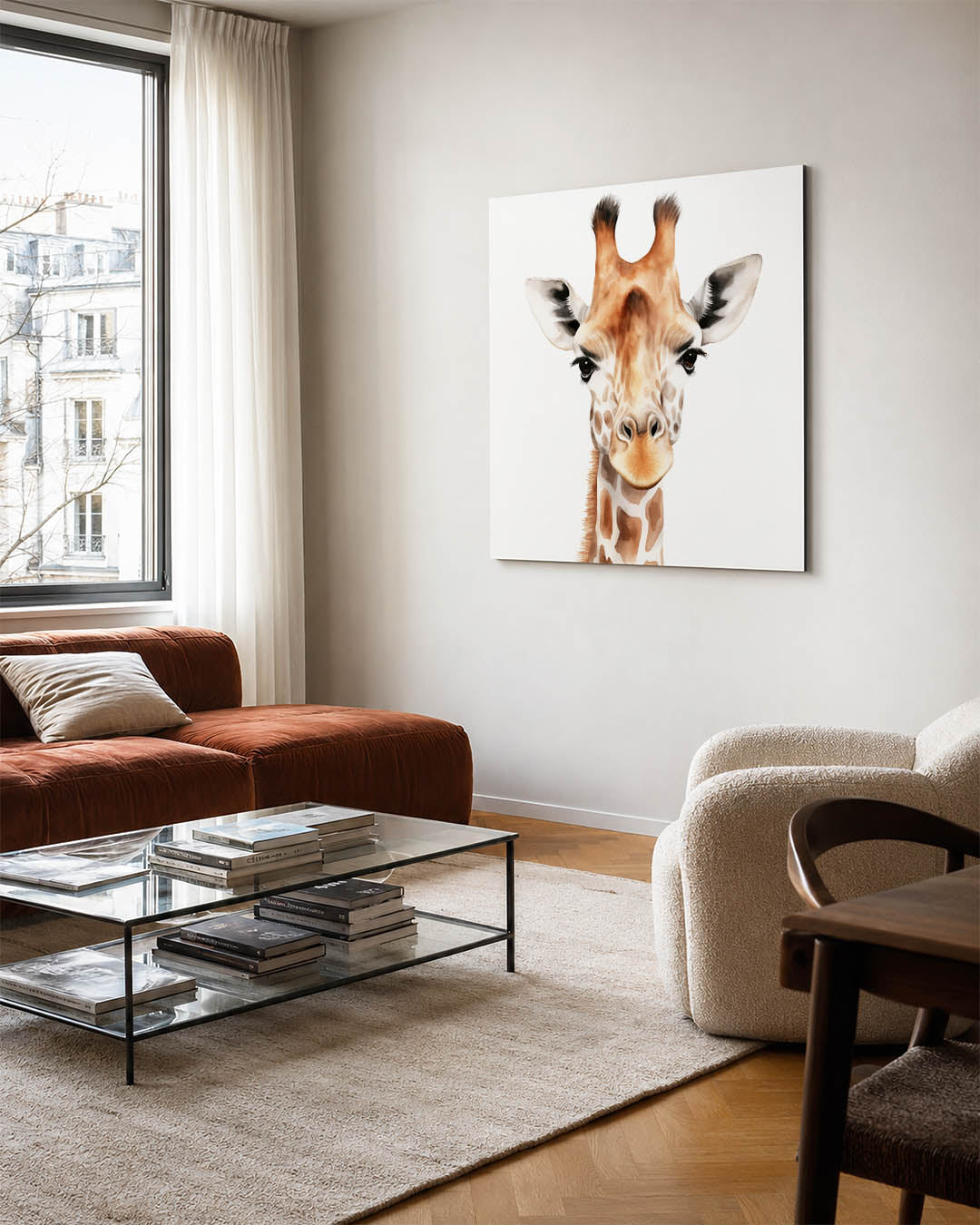 Giraffe portret Kunstwerk