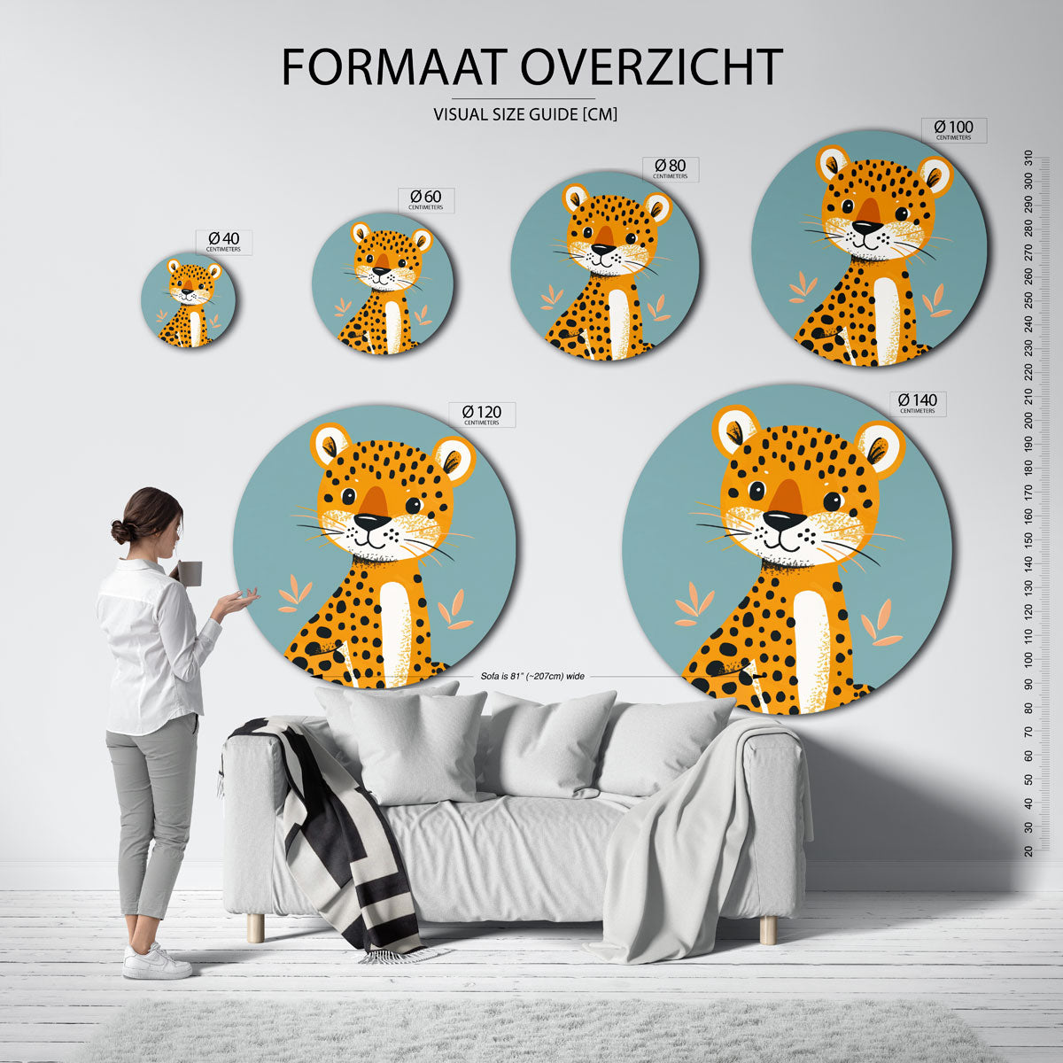 Schattige luipaard Muurcirkel