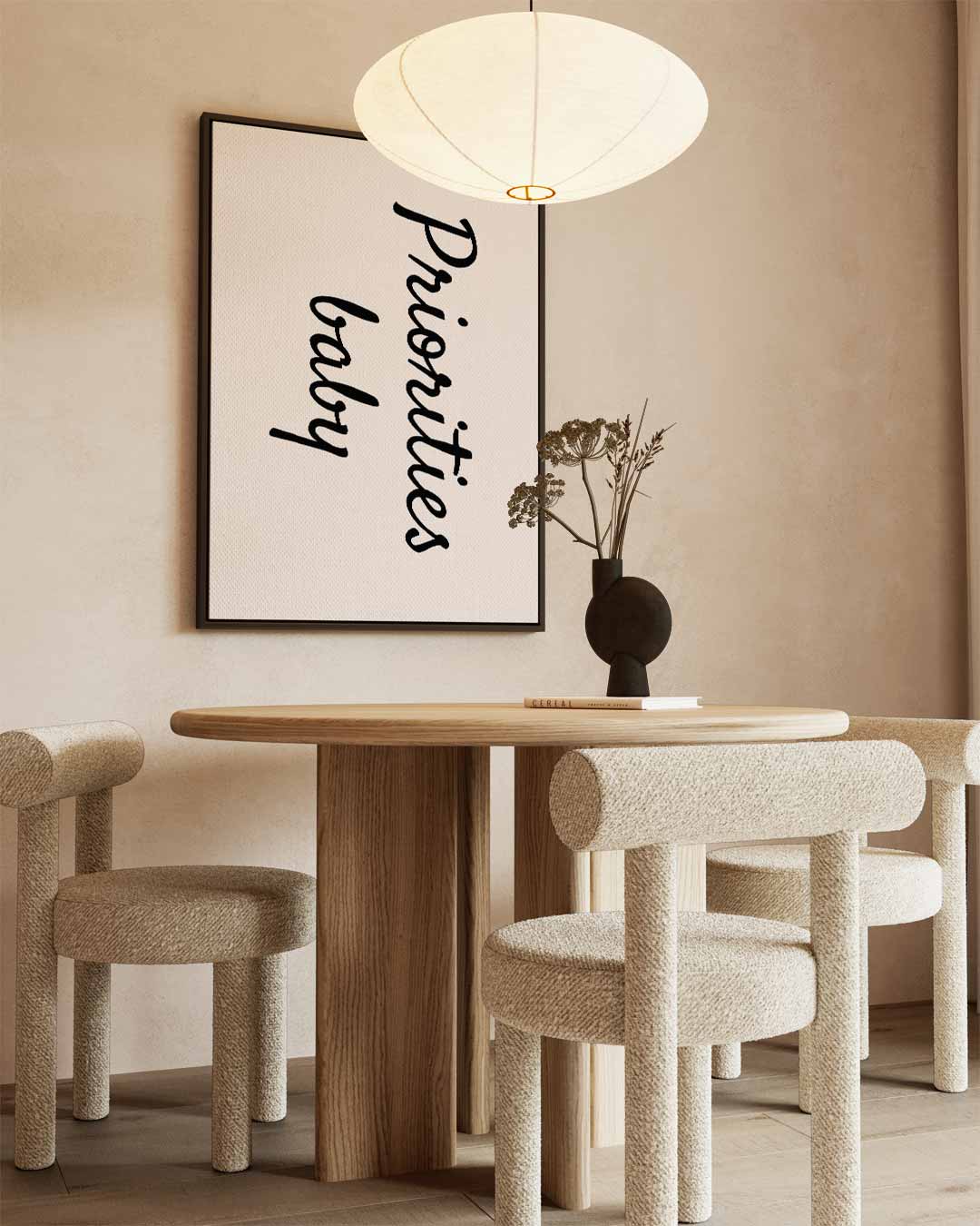 Priorities Baby Poster Kunstwerk-canvas-dibond-plexiglas-wanddecoratie-WallArtistic