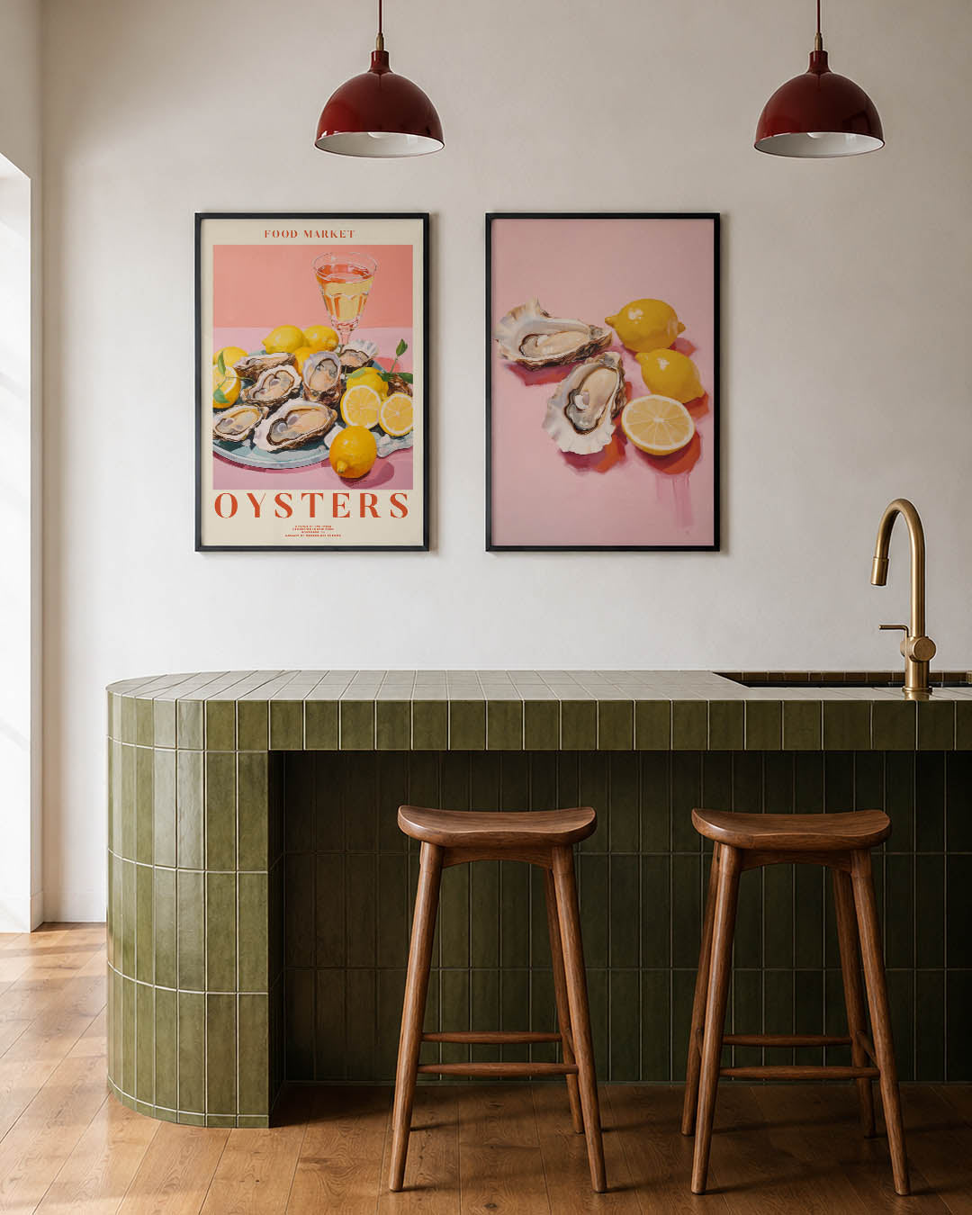 Kleurrijke tafelscene Posterset