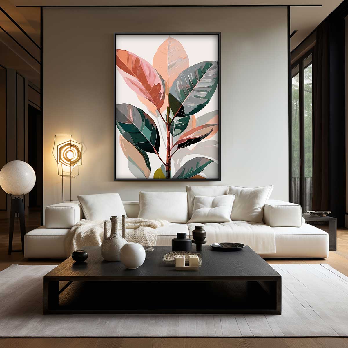 Kleurrijke Bladeren Kunstwerk-canvas-dibond-plexiglas-wanddecoratie-WallArtistic