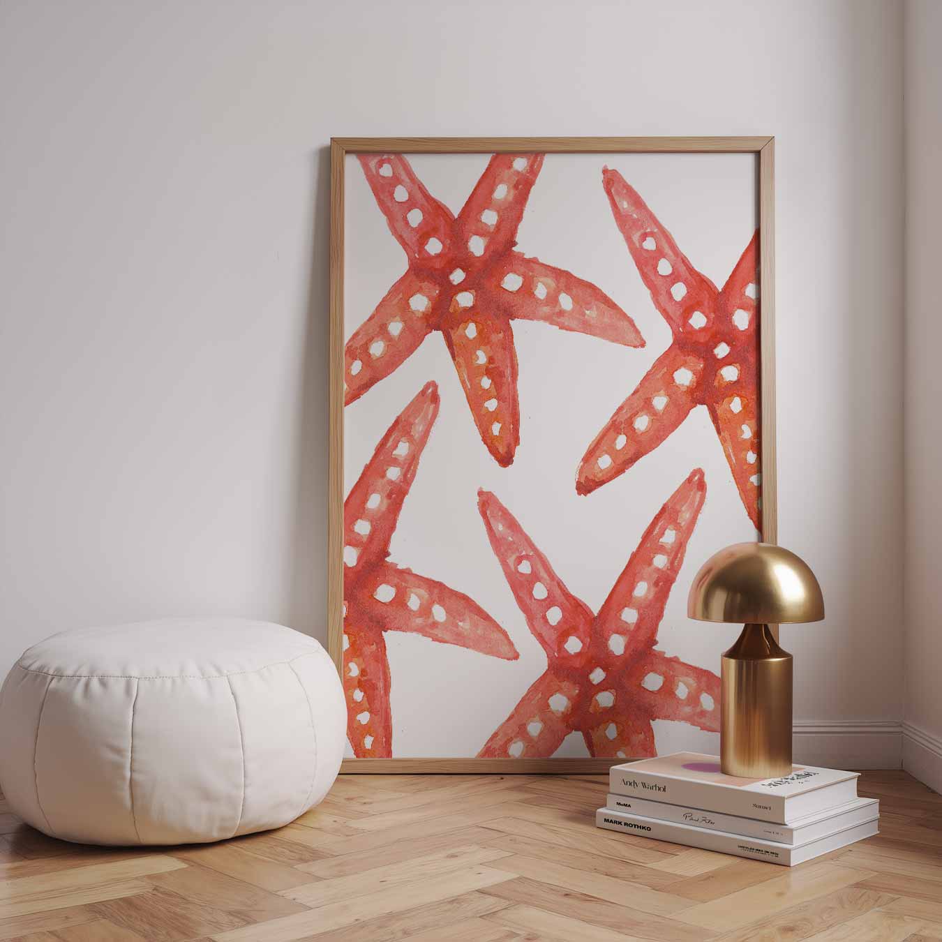 Rode Zeesterren Poster-WallArtistic