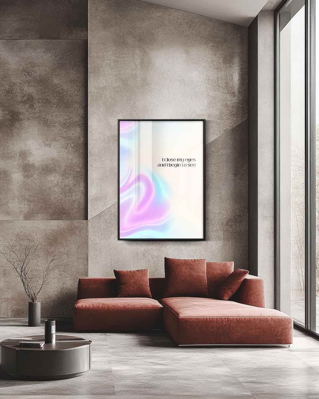 Dromerige Golf van Kleuren Kunstwerk-canvas-dibond-plexiglas-wanddecoratie-WallArtistic
