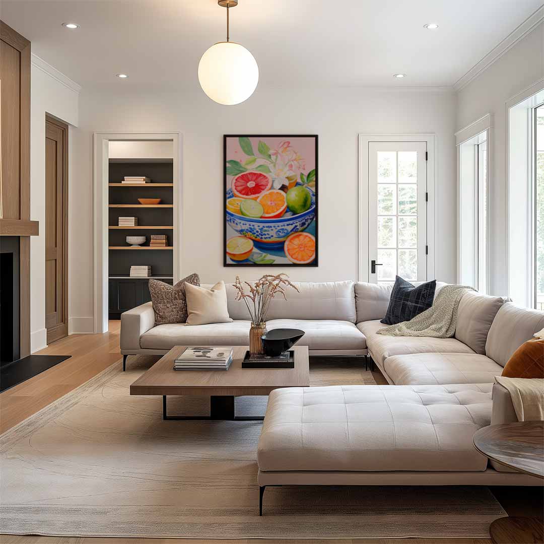 Kleurrijke Fruitige Schaal Kunstwerk-canvas-dibond-plexiglas-wanddecoratie-WallArtistic