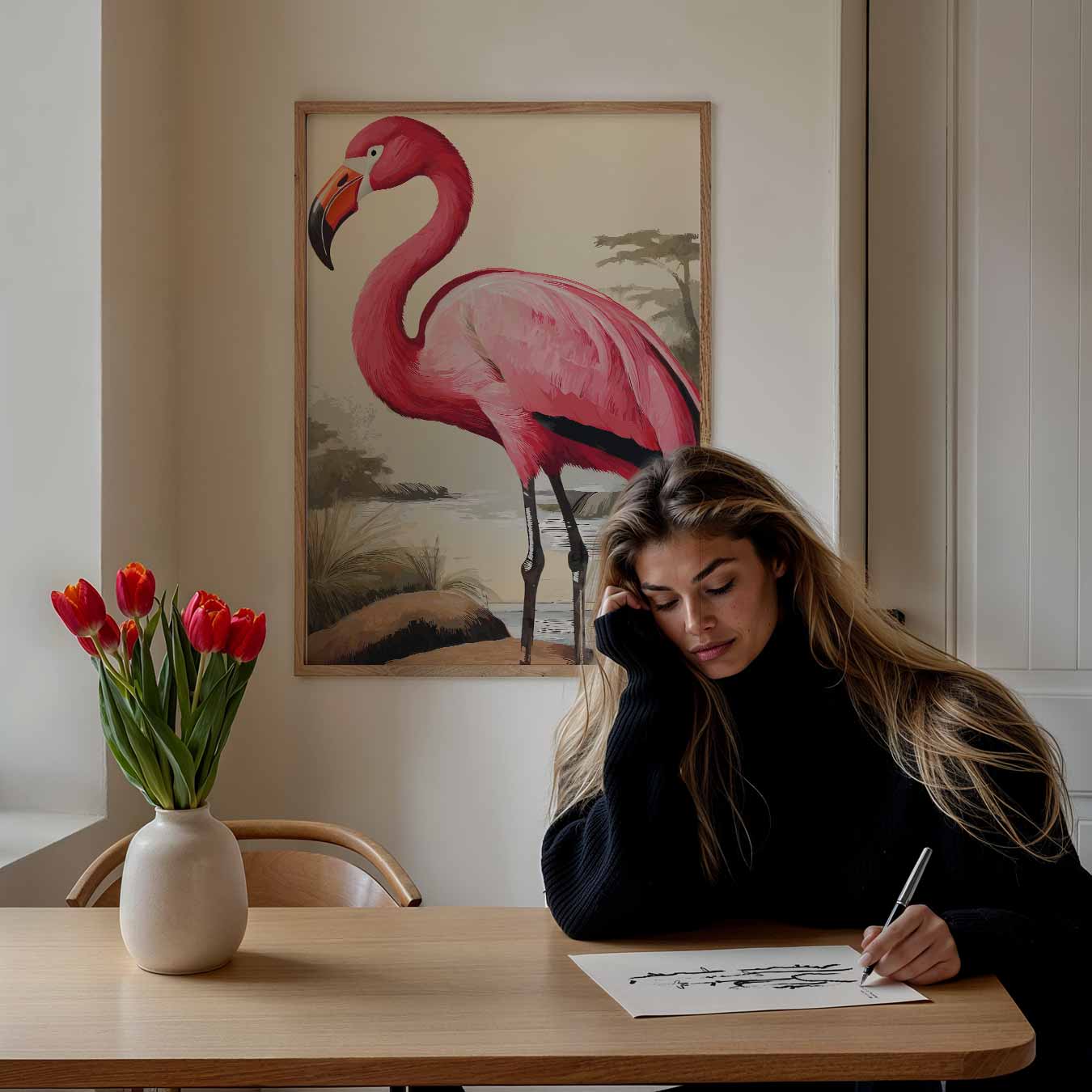 Elegante Flamingo Poster