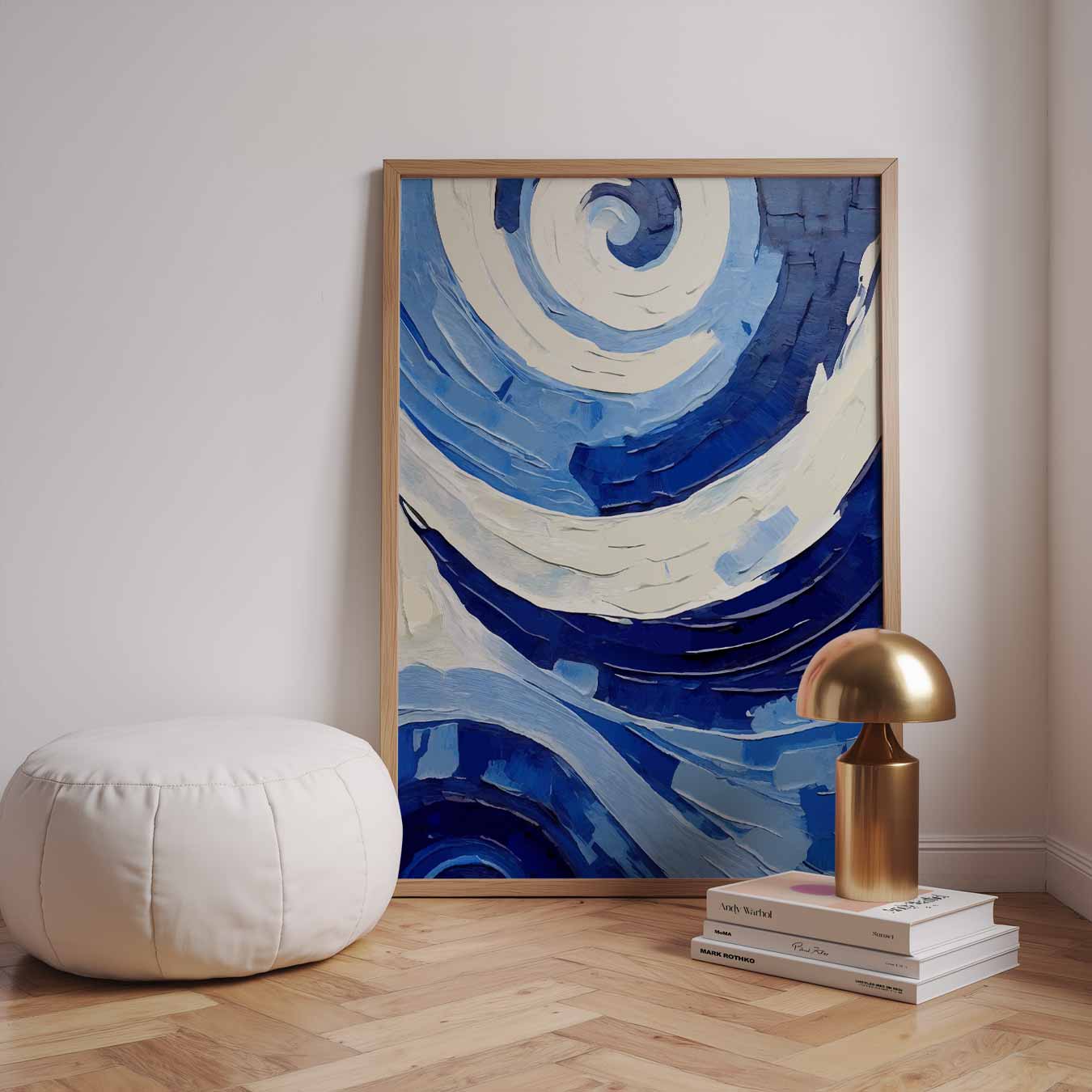 Dromerige Blauwe Wervelingen Poster-WallArtistic