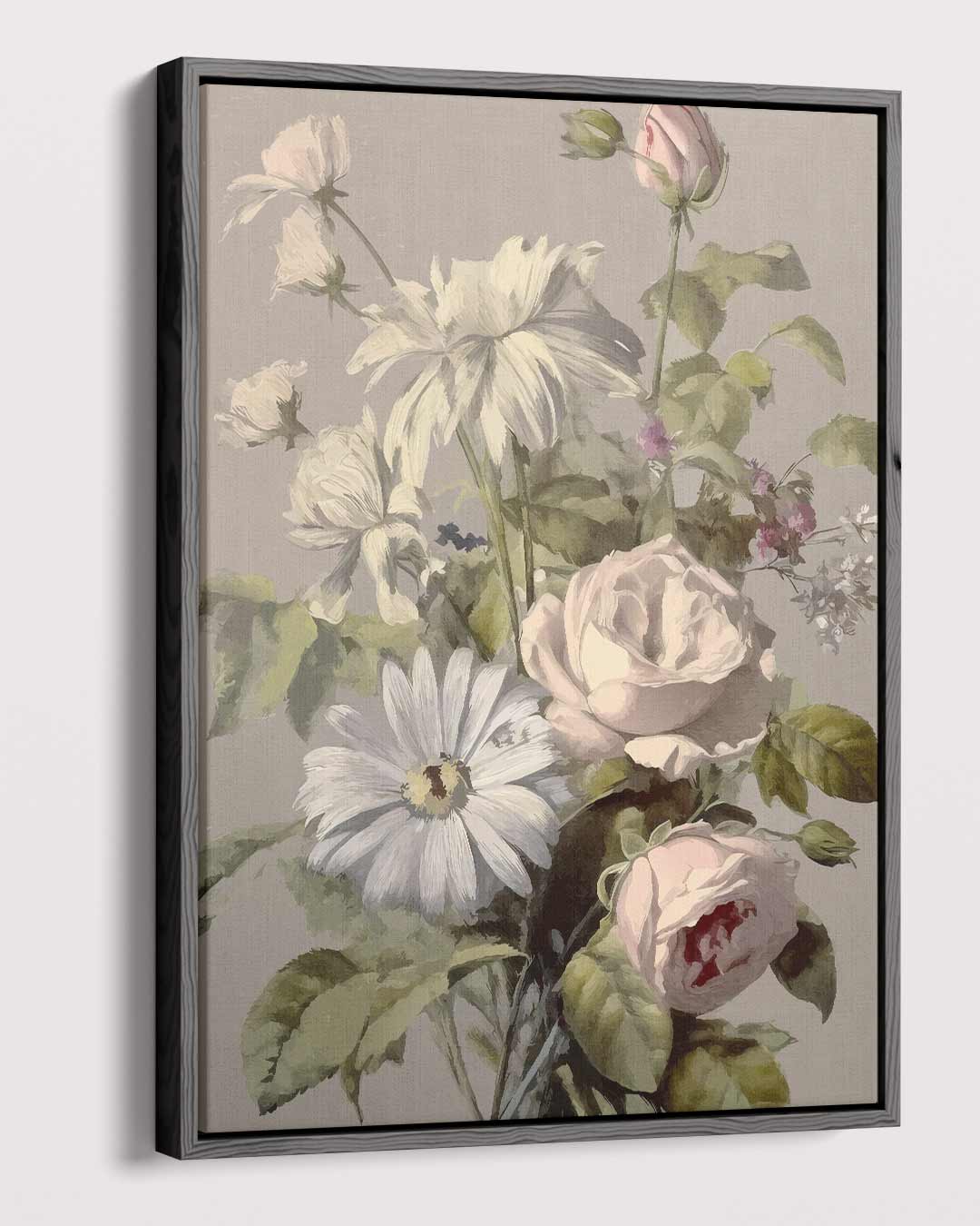 Romantisch Bloemenboeket Schilderij Kunstwerk-canvas-dibond-plexiglas-wanddecoratie-WallArtistic