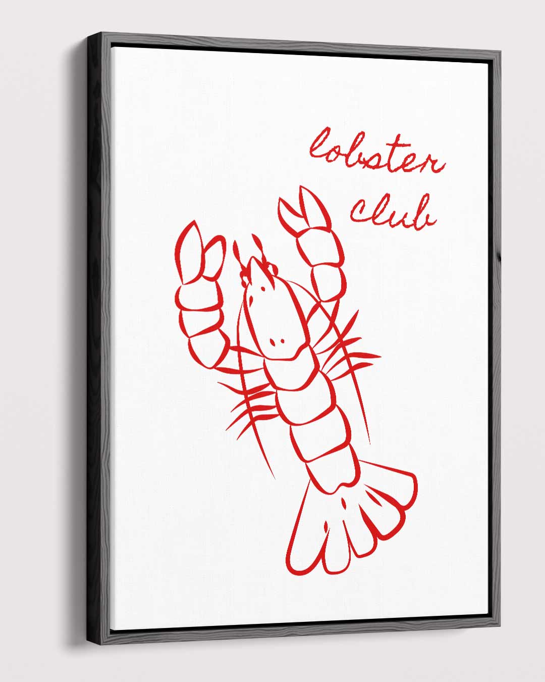Vrolijke Kreeft Illustratie Kunstwerk-canvas-dibond-plexiglas-wanddecoratie-WallArtistic