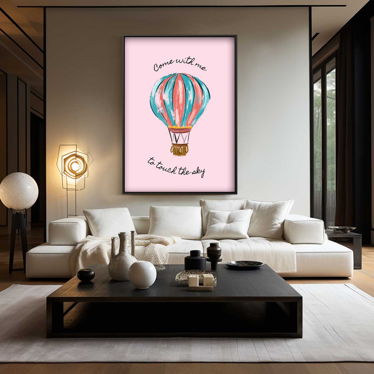 Dromerige Luchtballon Wanddecoratie Kunstwerk-canvas-dibond-plexiglas-wanddecoratie-WallArtistic
