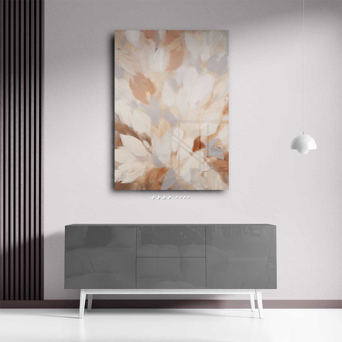 Bloemen in Neutrale Tinten Kunstwerk-canvas-dibond-plexiglas-wanddecoratie-WallArtistic