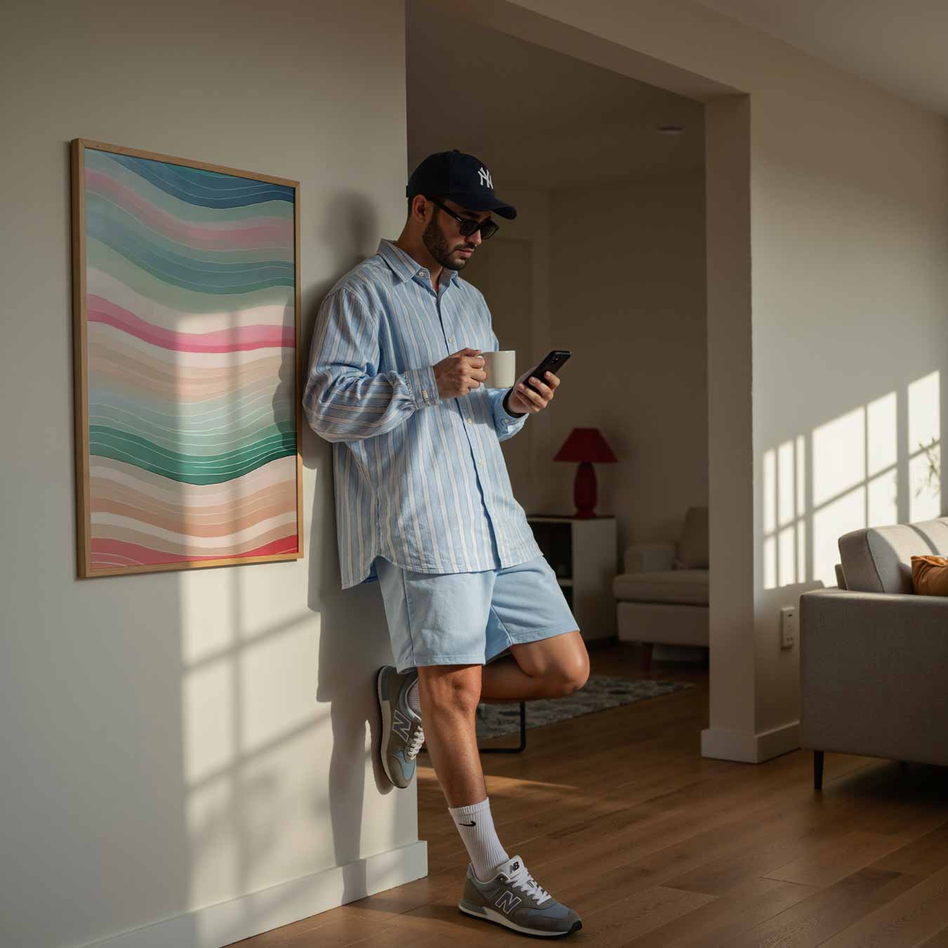 Kleurige Golven Kunstposter-WallArtistic