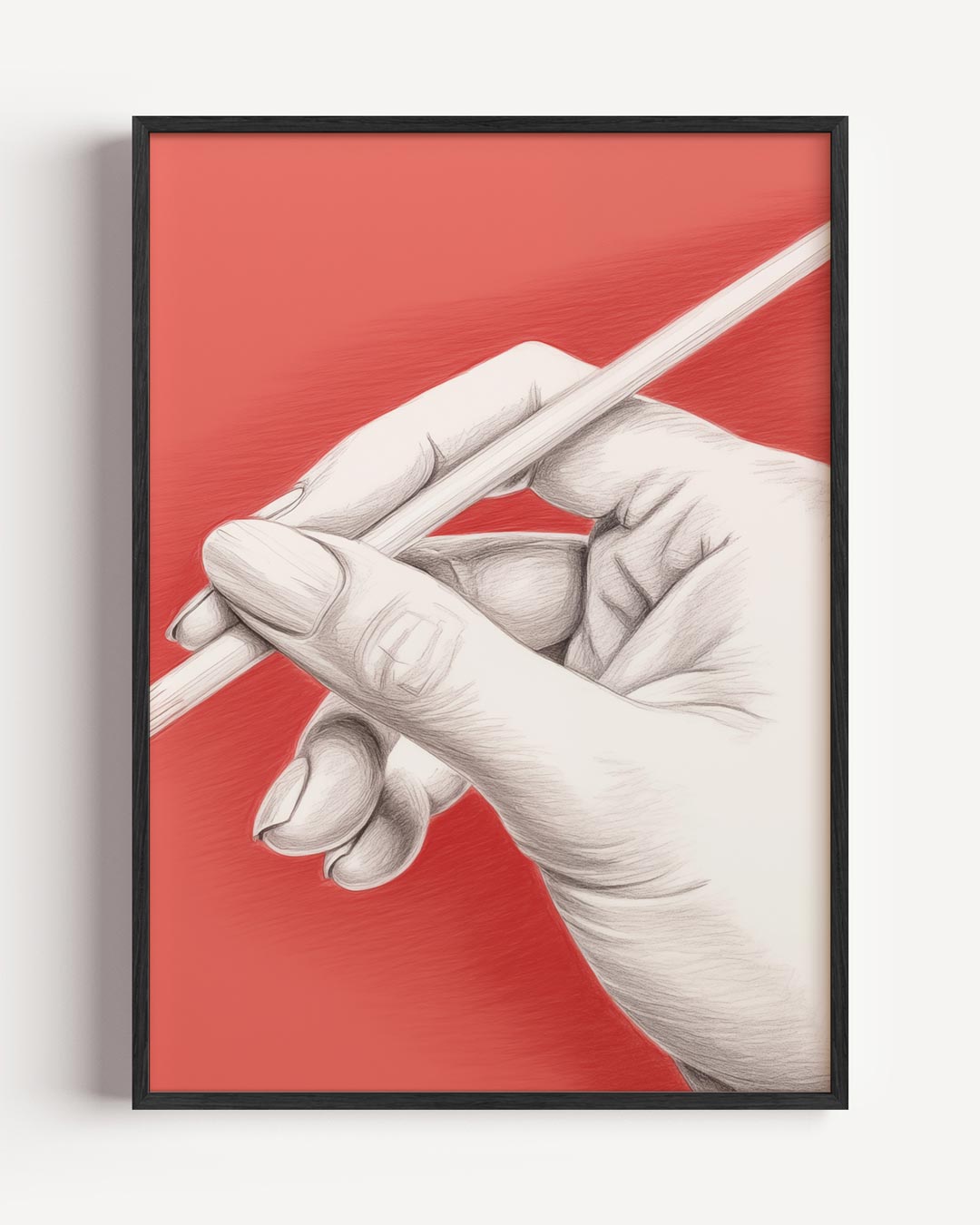 Handgetekende Kunst: Elegante Hand Poster-WallArtistic