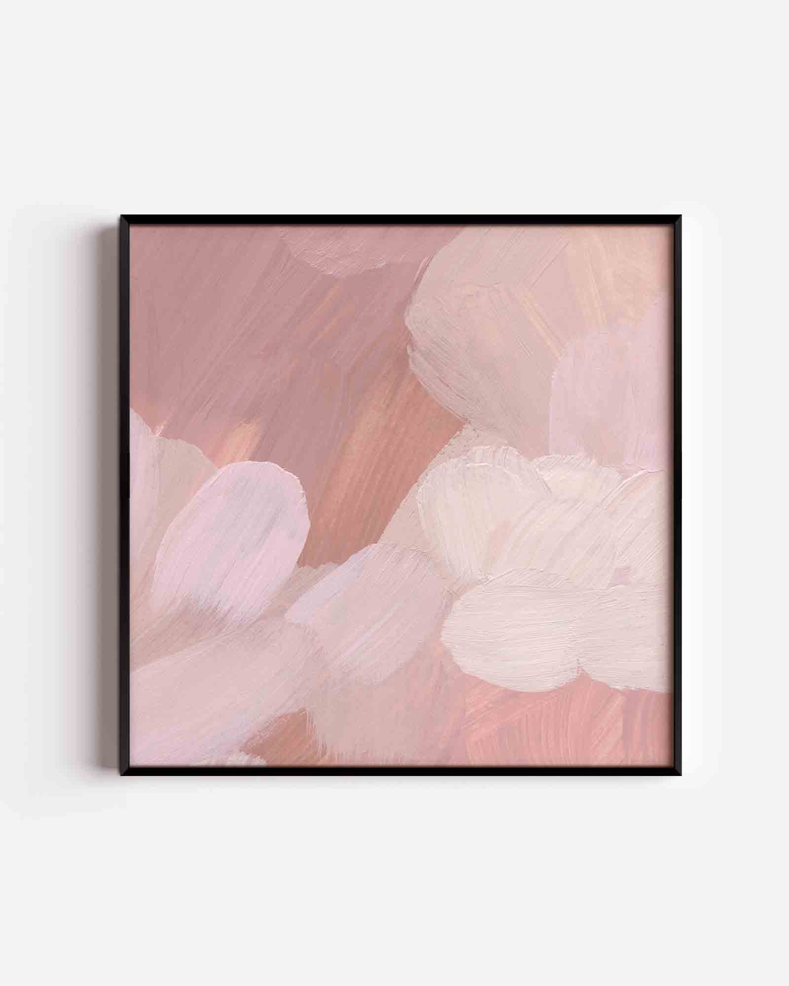 Abstracte roze penseelstreken Poster