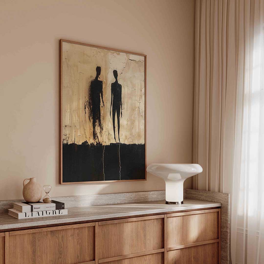 Twee silhouetten Poster