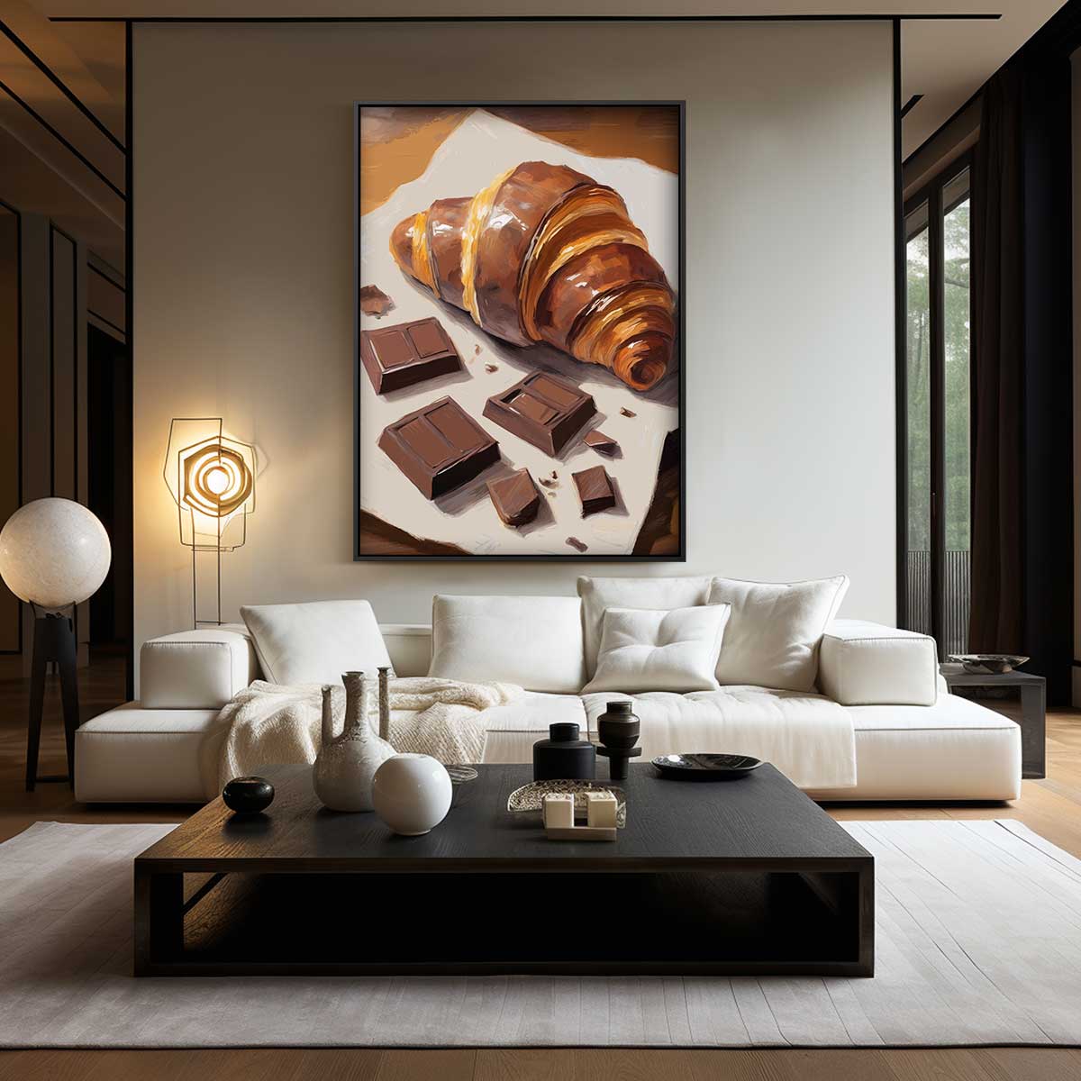 Choco Croissant Delight Kunstwerk-canvas-dibond-plexiglas-wanddecoratie-WallArtistic