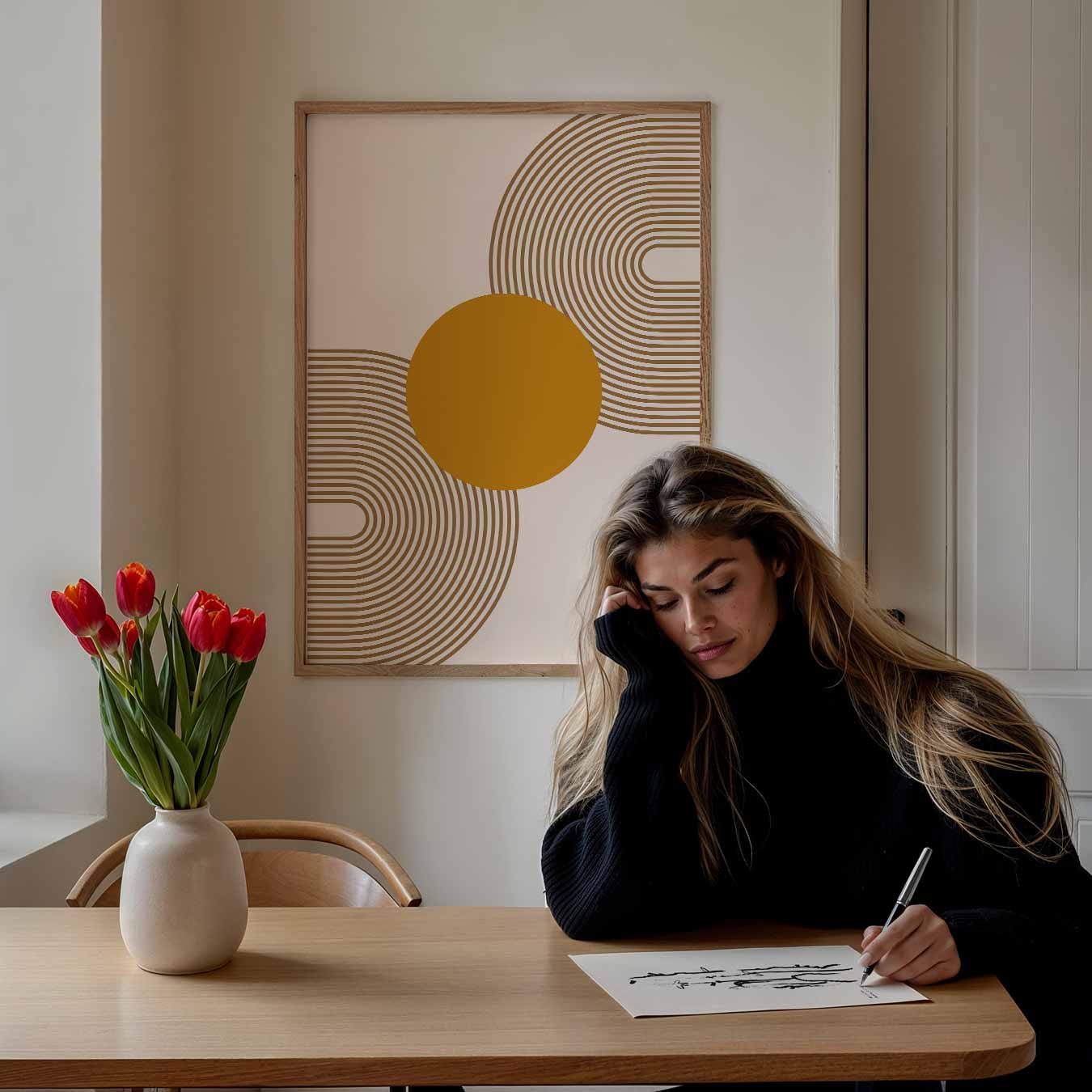 Stijlvolle Retro Cirkel Poster-WallArtistic