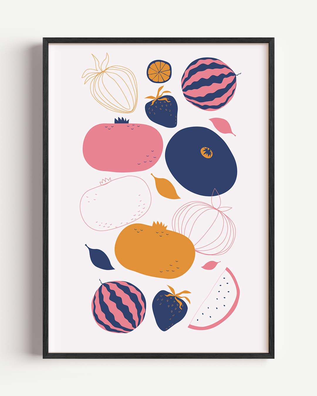 Speelse Fruitkunst Poster-WallArtistic