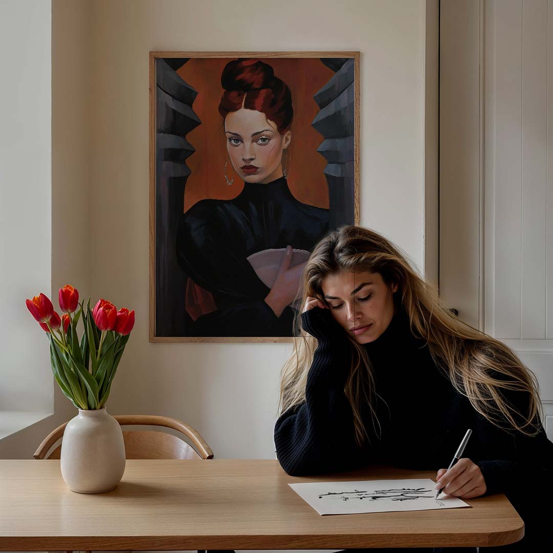 Klassieke Elegantie Vrouwelijke Portretposter-WallArtistic